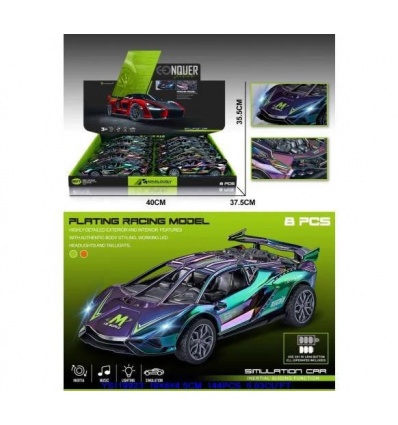 Машина HY-680 (1уп/8шт) инерция, свет, звук, в дисплее