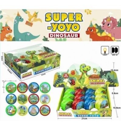 Йо-йо 779-2 (1уп/12шт) "Динозавр", 5,5 см, микс видов, в дисплее