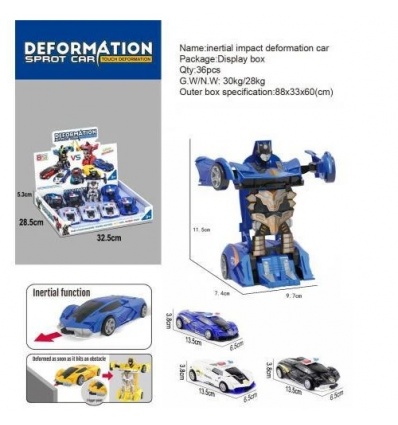 Трансформер 728-728 (1уп/8шт) машина полиция, инерционный, в дисплее