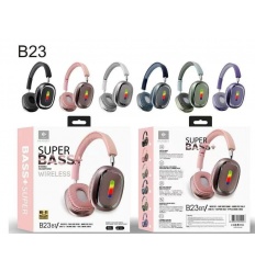Наушники B 23-25 Беспроводные с RGB подсветкой, микс видов, в коробке