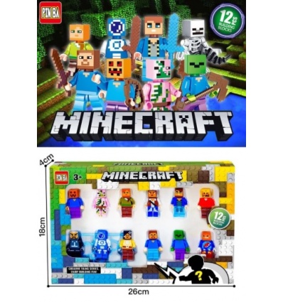 Фигурки BA 0296 E Minecraft, 12 шт, в коробке