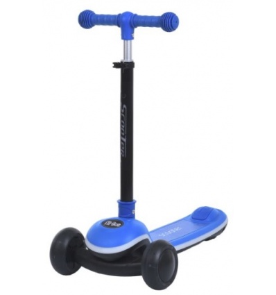 Самокат 8899-blue (1шт/ящ) Maxi-big, металл + пластик, 3 колеса ПУ, 2 колеса 120 мм свет